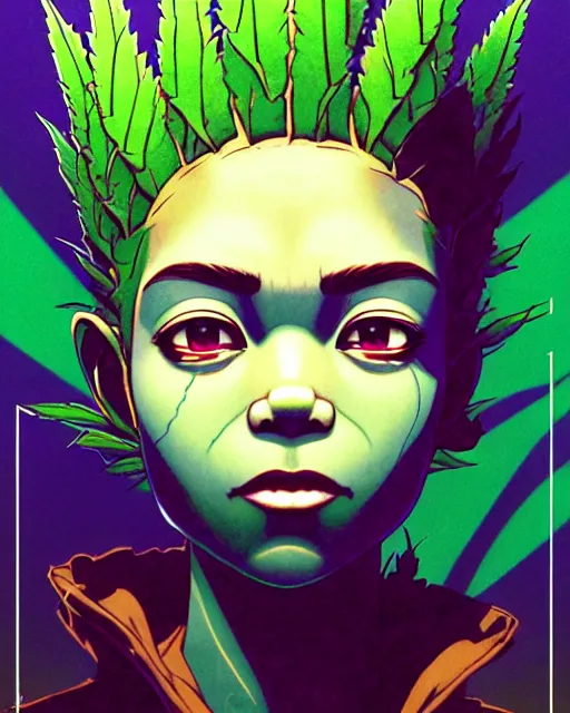 Prompt: marijuana groot kid | | very very anime!!!, fine - face, audrey plaza, realistic shaded perfect face, fine details. anime. realistic shaded lighting poster by ilya kuvshinov katsuhiro otomo ghost - in - the - shell, magali villeneuve, artgerm, jeremy lipkin and michael garmash and rob rey