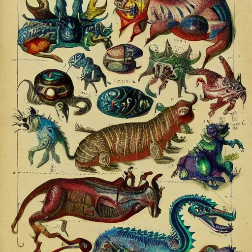 Image similar to bizarre bestiary of microcosmic creatures