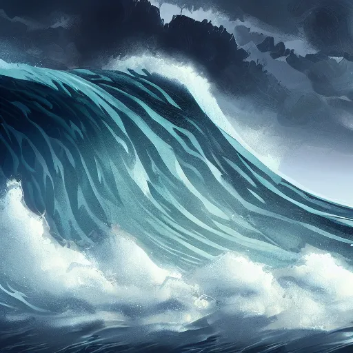 Prompt: digital artwork of a wonderful an big galion, waves. d & d, illustration, realism, trending on artstation