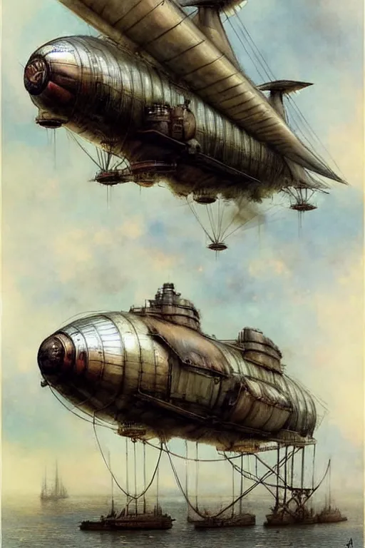 Image similar to (((((1950s steampunk airship . muted colors.))))) by Jean-Baptiste Monge !!!!!!!!!!!!!!!!!!!!!!!!!!!