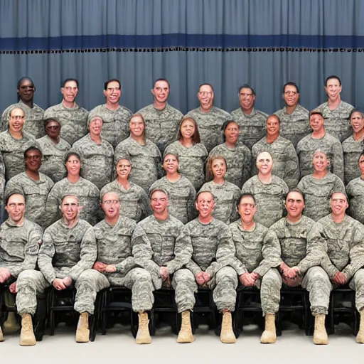 Prompt: group photo of U.S. Special forces squadron