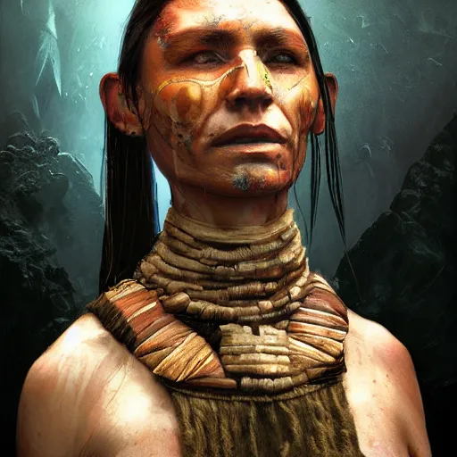 Prompt: a neolithic shaman by maciej kuciara