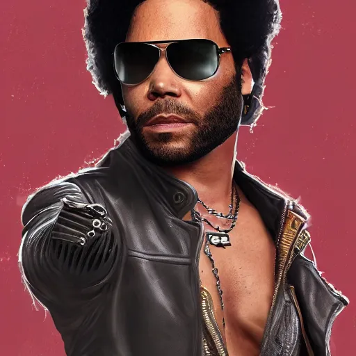 Prompt: detailed accurate portrait of lenny kravitz as han solo, star wars movie still, high resolution image, dc comics art style, artstation trends, 8 k