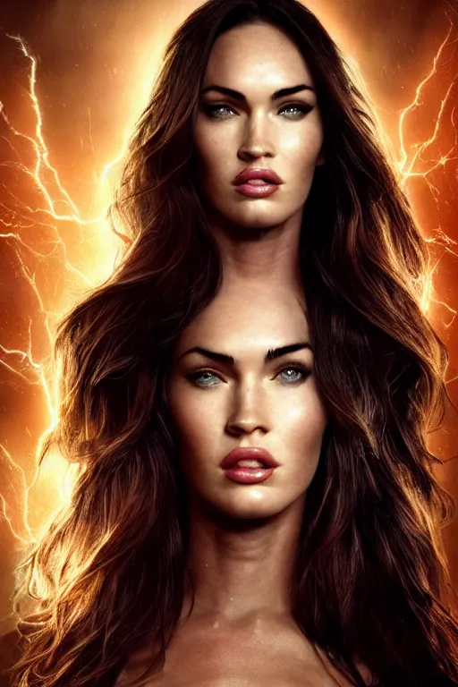 Image similar to Majestic and regal portrait of Megan Fox female The Flash, DC universe, Perfect face, beautiful, intricate, epic, elegant, menacing, fantasy, highly detailed, digital painting, hard focus, beautiful volumetric lighting, epic light, ultra detailed, by Leesha Hannigan, Ross Tran, Thierry Doizon, Kai Carpenter, Ignacio Fernández Ríos