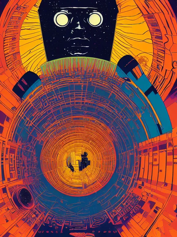 Image similar to A psychedelic poster of 2001: A Space Odyssey by Wes Wilson