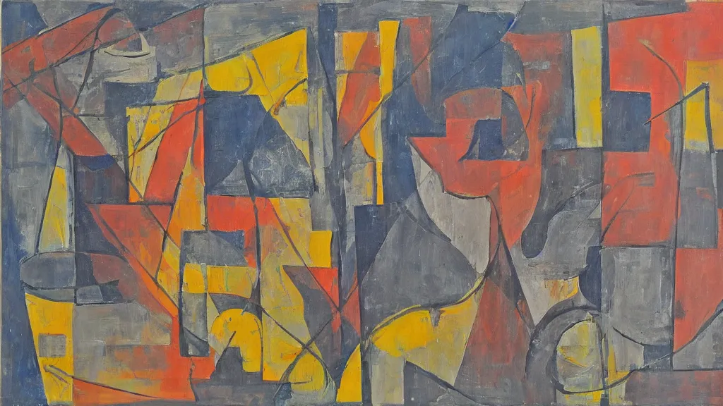 Image similar to abstract art painting geometry figures lines forms in style of jasper johns, fine details,