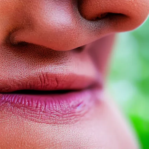 Image similar to a highly detailed, macro shot of a human nose, 8k, depth of field