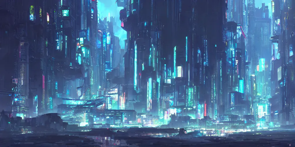 Image similar to a cyberpunk landscape by makoto shinkai, highly detailed digital art, trending on artstation