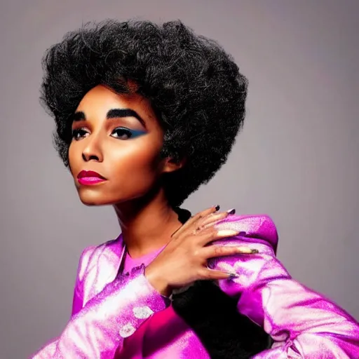 Image similar to a beautiful mixture of esperanza spalding and janelle monae