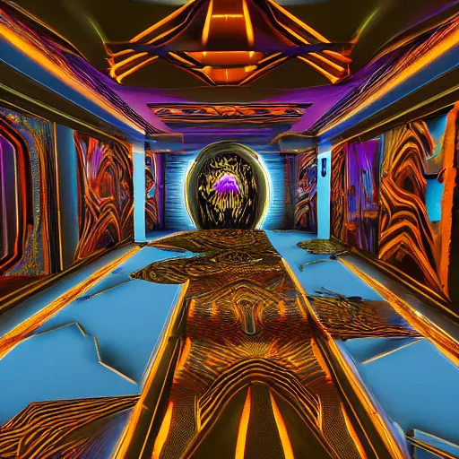 Image similar to a hyperrealistic 3 d render of a dmt trip, photorealism, dramatic lighting, volumetric lighting, 8 k, unreal engine, octane render