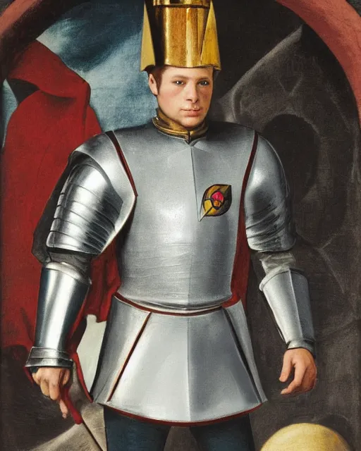 Prompt: a knight of the round table in starfleet uniform, by agnolo bronzino