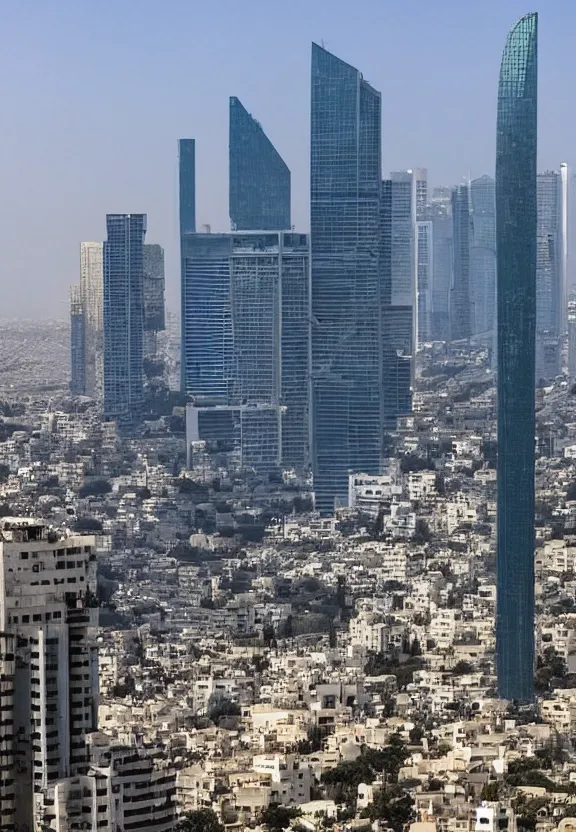 Image similar to Cyberpunk Tel Aviv