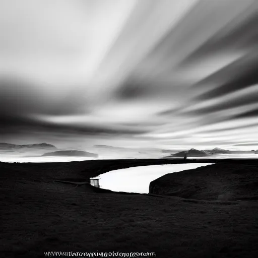 Image similar to Landscape photography, Icelandic, Photography, Color Grading, DSLR, Long Exposure, Black and White with blue filter, Beautiful Lighting