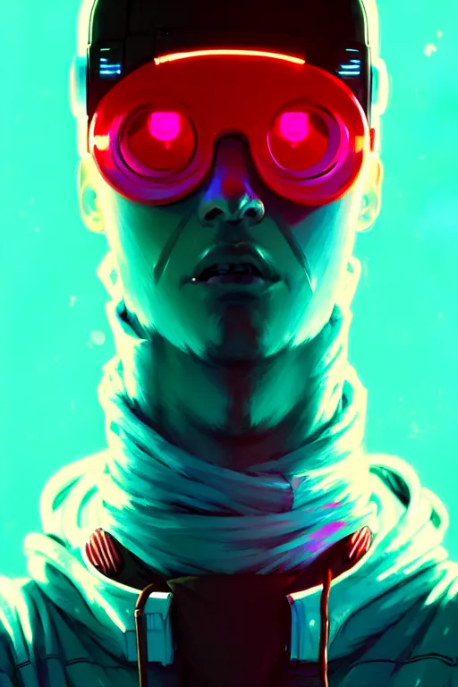 Image similar to cyberpunk synth, hyper - realistic portrait of a man in a white and red hoodie, cyberpunk, by atey ghailan, by greg rutkowski, by greg tocchini, by james gilleard, by joe fenton, by kaethe butcher, dynamic lighting, gradient light blue, brown, neon cinematic lighting color scheme, sharp focus, grunge aesthetic