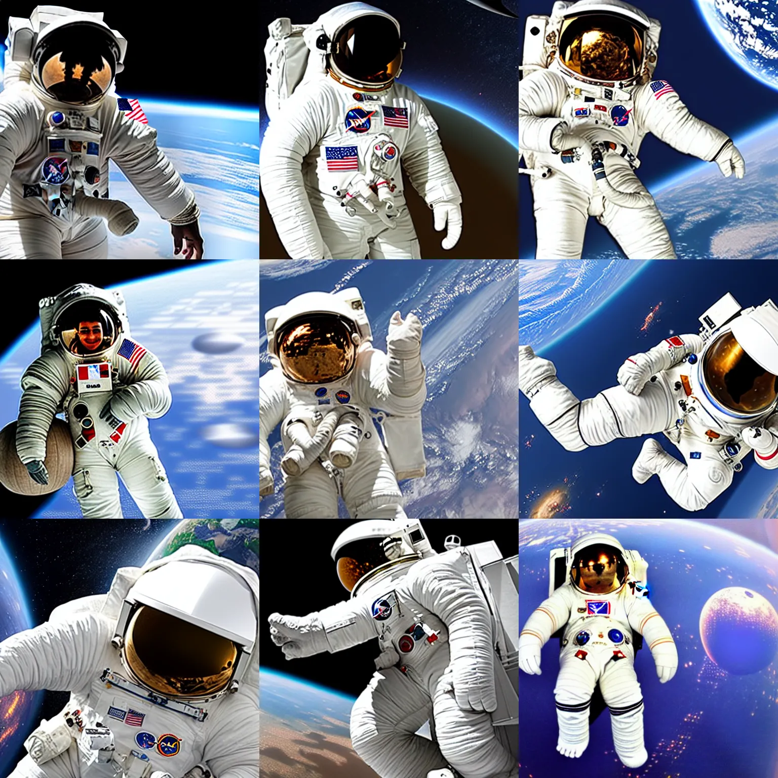 Image similar to giant elephant in white spacesuit as astronaut