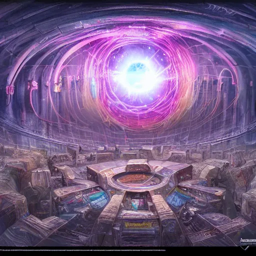 Image similar to the lovecraftian large hadron collider discovers the terrible cosmic truth, award-winning art, trending on artstation, digital painting, matte painting, hyper detailed, 8k