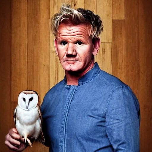 Image similar to Gordon Ramsay | barn owl