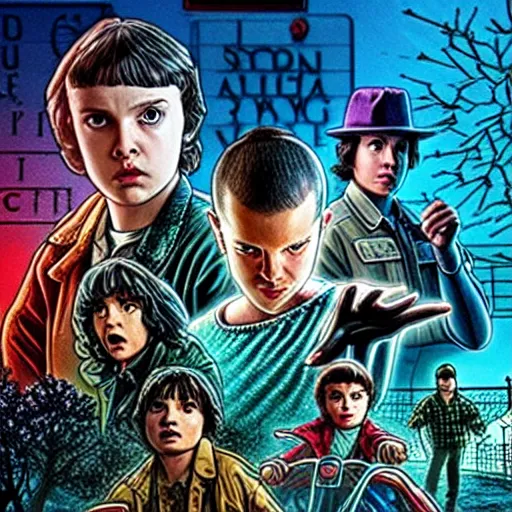 prompthunt: Stranger Things Season 5 Poster, high resolution, hyper  detailed, intricate, photorealistic, all cast members, netfilx !n-9