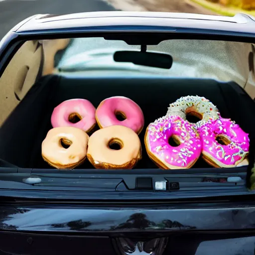 Prompt: car full of donuts