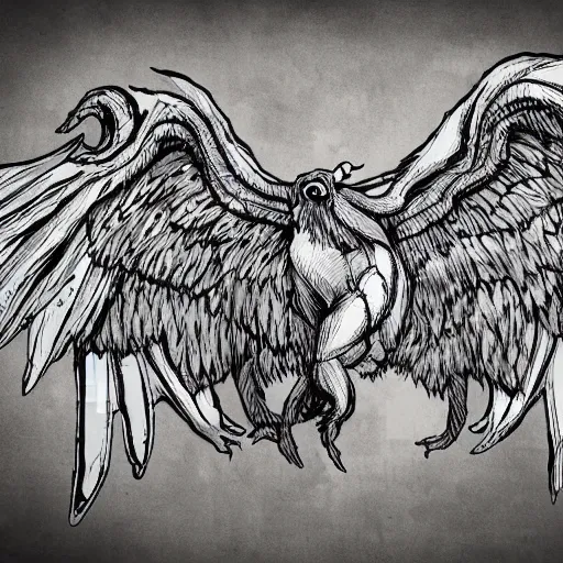 Prompt: monster with 4 wings