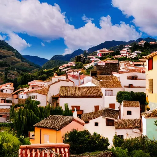 Image similar to A Spanish village. Seamless parallax background.