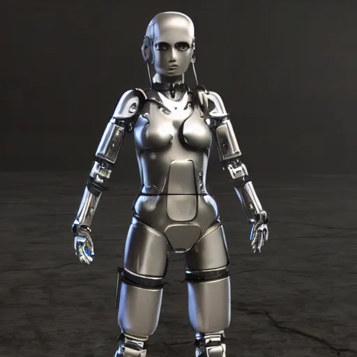 Image similar to a cybernetic female android martial-artist/mercenary in a combat pose Photorealistic HD 8k highlights and shadow detailed High Resolution