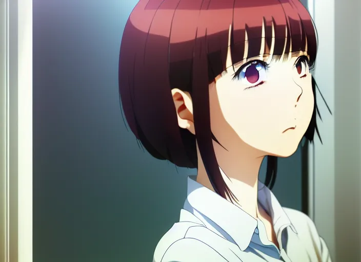 Prompt: anime visual, a young woman looking in a kitchen cabinet from a distance, cute face by ilya kuvshinov, yoshinari yoh, makoto shinkai, katsura masakazu, dynamic perspective pose, detailed facial features, kyoani, rounded eyes, crisp and sharp, cel shad, anime poster, ambient light,
