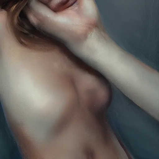 Prompt: what depression looks like, withering heart, oil painting, pale colors, high detail, 8 k, wide angle, trending on artstation,