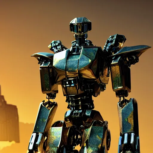 Prompt: a shiny ornate boxing humanoid mecha in ruin city, victory, bright, by war robots, real steel ( 2 0 1 1 ), westworld and eve venture and pacific rim and machine warrior 5, cryengine, frostbite 3 engine, vibrance color, sharp focus, 8 k, high definition, insanely detailed, soft lighting, smooth face
