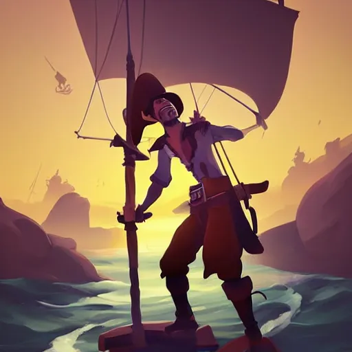 Image similar to painting jack the pirate on sea of thieves game avatar hero smooth face median photoshop filter cutout vector behance hd by jesper ejsing, by rhads, makoto shinkai and lois van baarle, ilya kuvshinov, rossdraws, illustration, art by ilya kuvshinov and gustav klimt