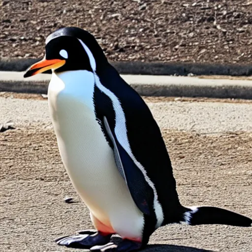 Image similar to steve bannon in a penguin costume