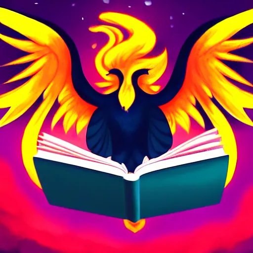 Prompt: A phoenix reading a book | Detailed | HD | Digital Art | 2018 | Modern | DC | Color | Glossy | 3D | Raytraced | Award Winning | Artstation | Trending | Viral | Colorful | Amazing | Cute | Artistic | Soft Lighting | Cell Shader | Lovely | Fanart | Soft | Artwork | Hard Line