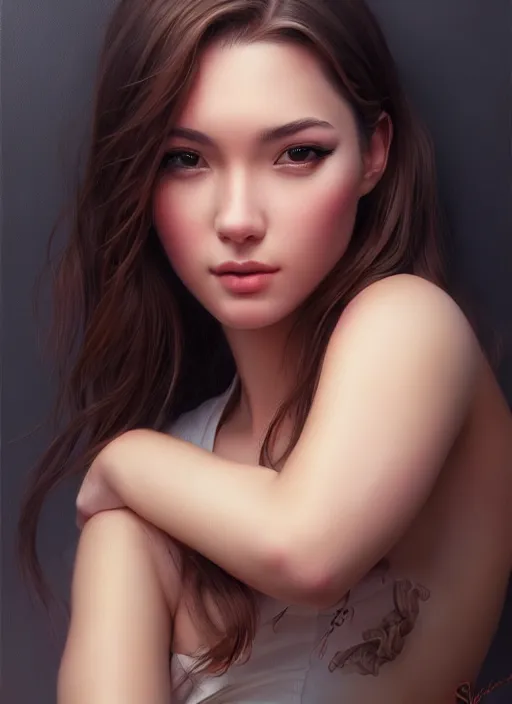 Image similar to photo of a gorgeous young woman in the style of stefan kostic, realistic, sharp focus, 8k high definition, insanely detailed, intricate, elegant, art by stanley lau and artgerm