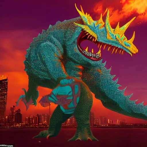 Manila being attacked by a kaiju | Stable Diffusion | OpenArt