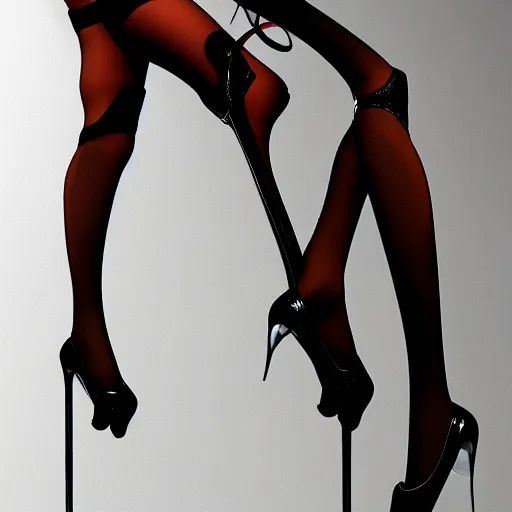 Prompt: gorgeous gynoid posing in stockings, hyperrealistic, octane, highly detailed,