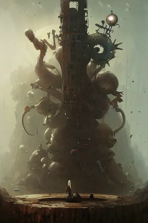 Image similar to hieronymus bosch, greg rutkowski, anna podedworna, painting of nier automata