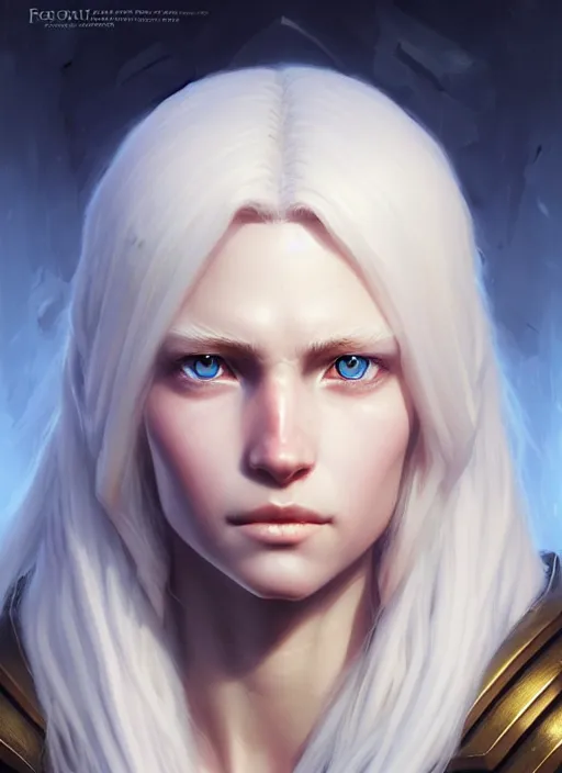 Prompt: a fantasy style portrait painting of shy white female paladin with blonde hair and blue eyes shy, scar under left eye, holy oil painting unreal 5 daz. rpg portrait extremely detailed artgerm greg rutkowski _ greg