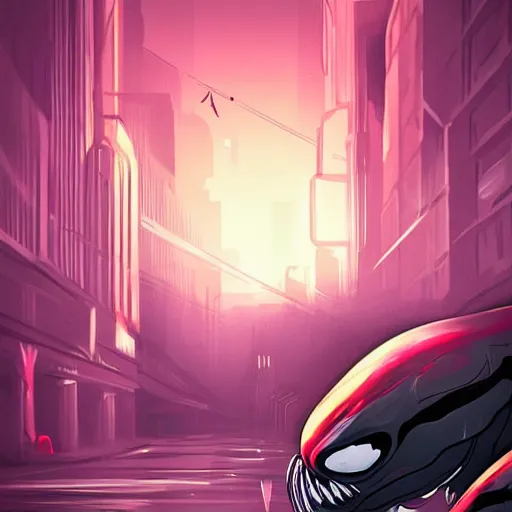 Image similar to artwork of venom by aenami alena