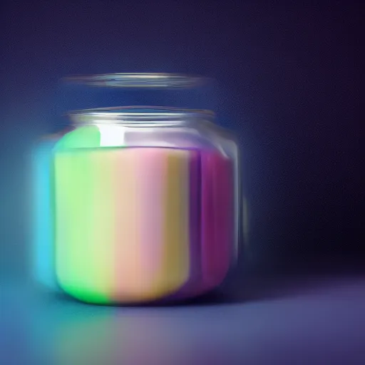 Prompt: a jar of slime, unicorn flavoured kids toy, realistic, product photography