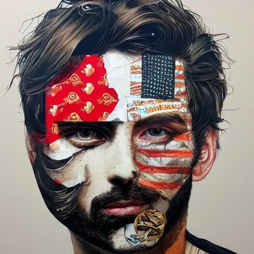 Image similar to portrait of a man, by Sandra Chevrier