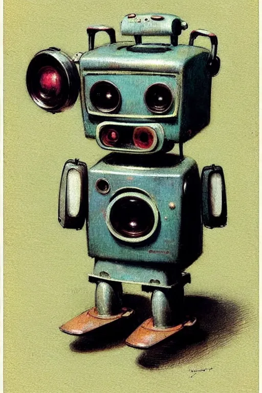 Image similar to (((((1950s robot tv dog . muted colors.))))) by Jean-Baptiste Monge !!!!!!!!!!!!!!!!!!!!!!!!!!!!!!