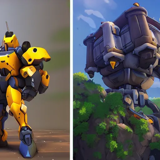 Image similar to bastion from overwatch in real life