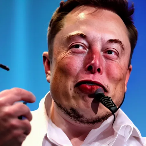 Image similar to Elon musk eating crayons