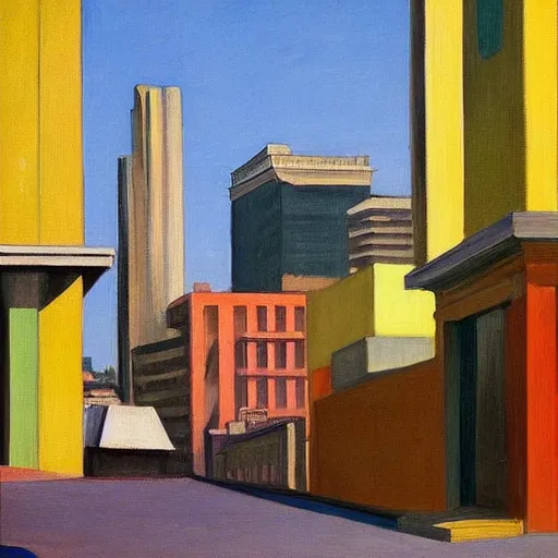 Image similar to sao paulo painted by edward hopper