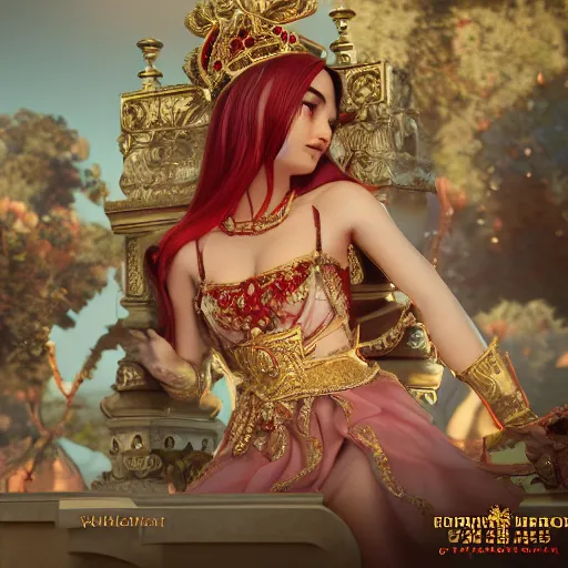 Image similar to wonderful princess of ruby with tan skin, ornate 8 k gorgeous intricate detailed, accent lighting, dramatic light, octane render