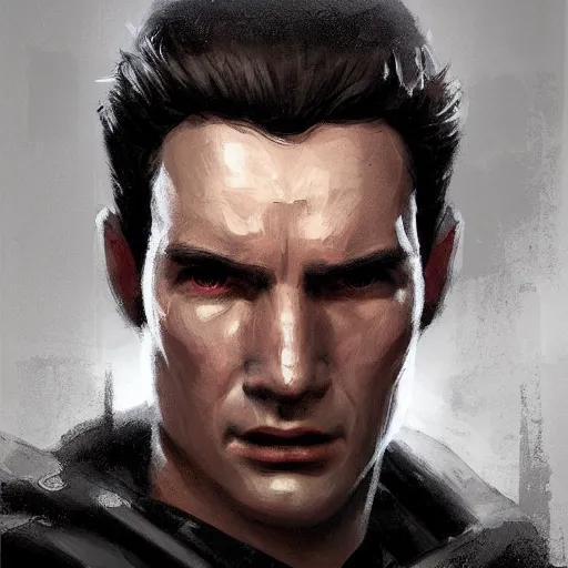 Image similar to portrait of a man by greg rutkowski, jedi knight, he looks like sam witwer wearing black jedi robes, star wars expanded universe, he is about 2 0 years old, highly detailed portrait, digital painting, artstation, concept art, smooth, sharp foccus ilustration, artstation hq