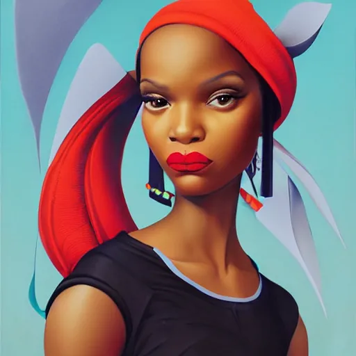 Image similar to Paris city portrait, black girl, Pixar style, by Tristan Eaton Stanley Artgerm and Tom Bagshaw.