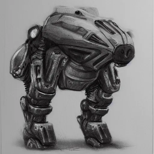 Prompt: Animal mech, pencil sketch, concept art