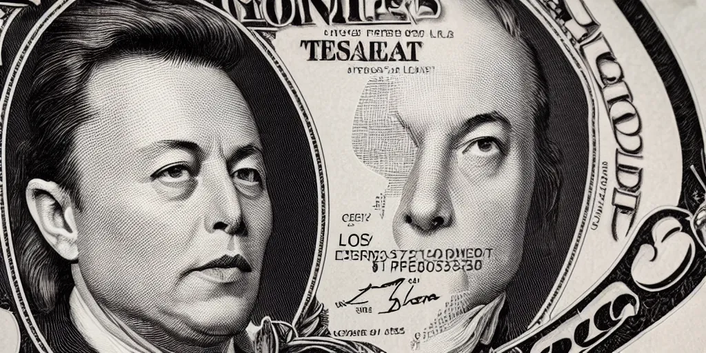 Prompt: $420 dollar bill with Elon Musk's face on it