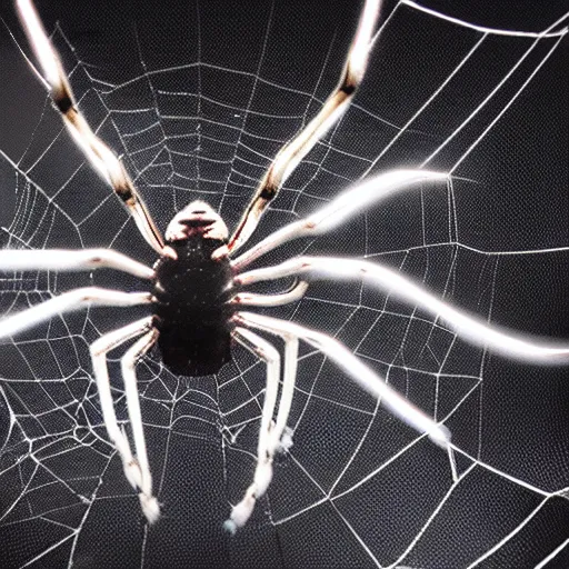 Prompt: a large spider - like monster crawling on a ceiling, 8 k, dark, foggy